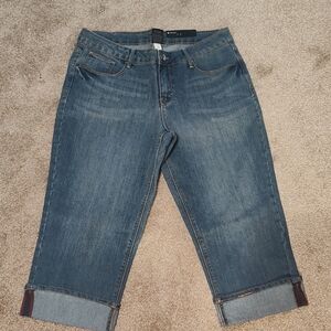 Faded Glory Denim Jean Capri Pockets Size 14 NWT